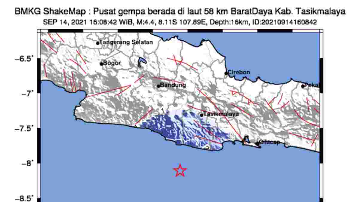 Gempa 4 4 Magnitudo Tasikmalaya