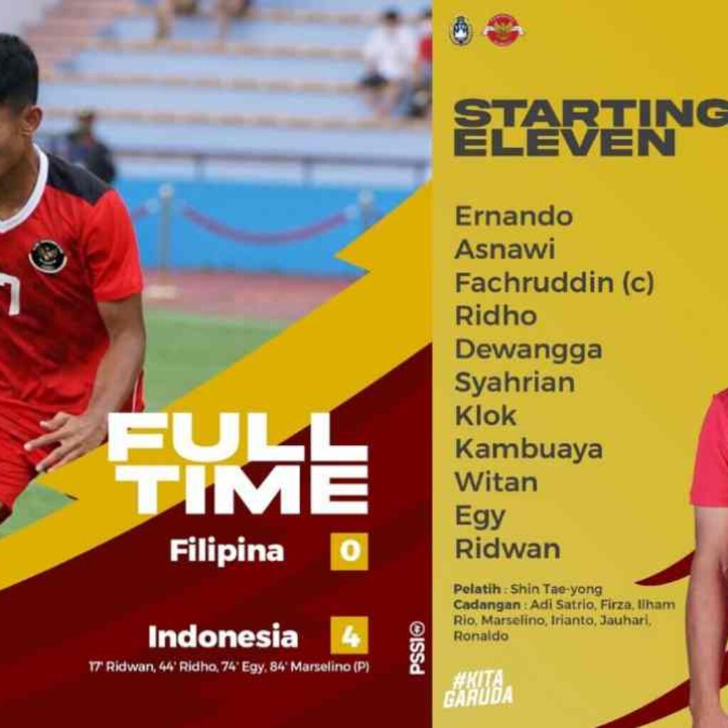 Update Hasil SEA Games, Timnas Indonesia Bantai Filipina