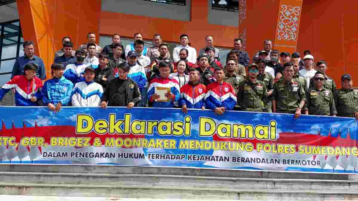 Deklarasi Damai XTC, GBR, Brigez, dan Moonraker di Sumedang, Dukung Penegakan Berandalan Bermotor