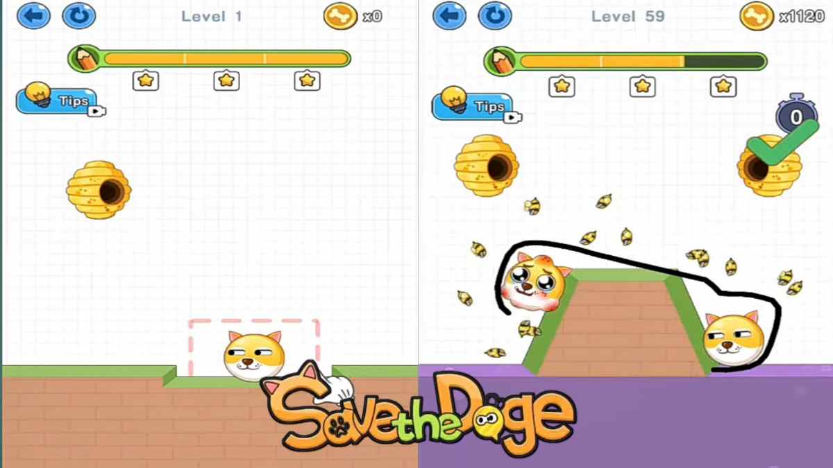 Save The Doge, Game Populer Teka-Teki Garis