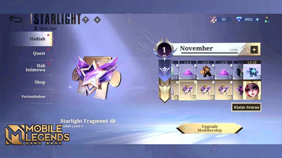 Item Baru Starlight Revamp Mobile Legends Advance Server