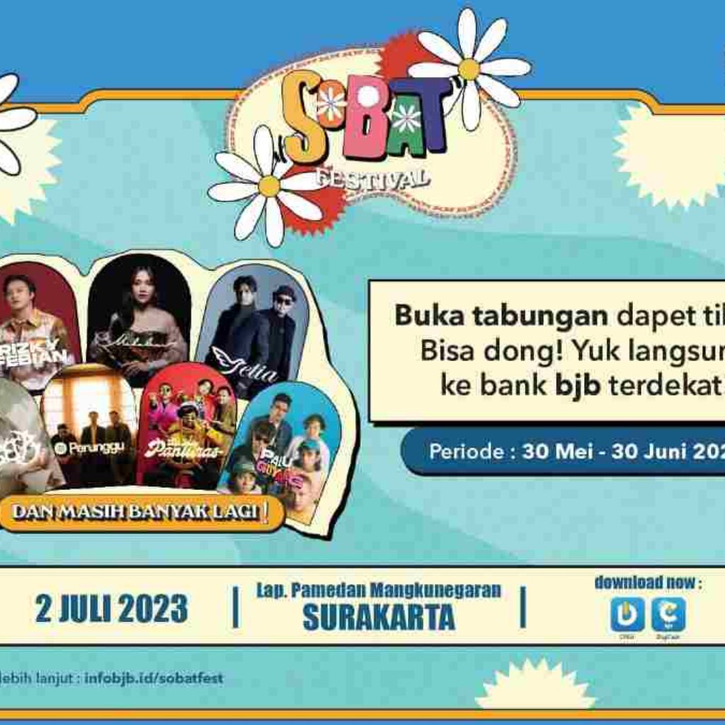 Nabung di bank bjb, Bisa Nonton Konser Sobat Festival 2023 di Surakarta