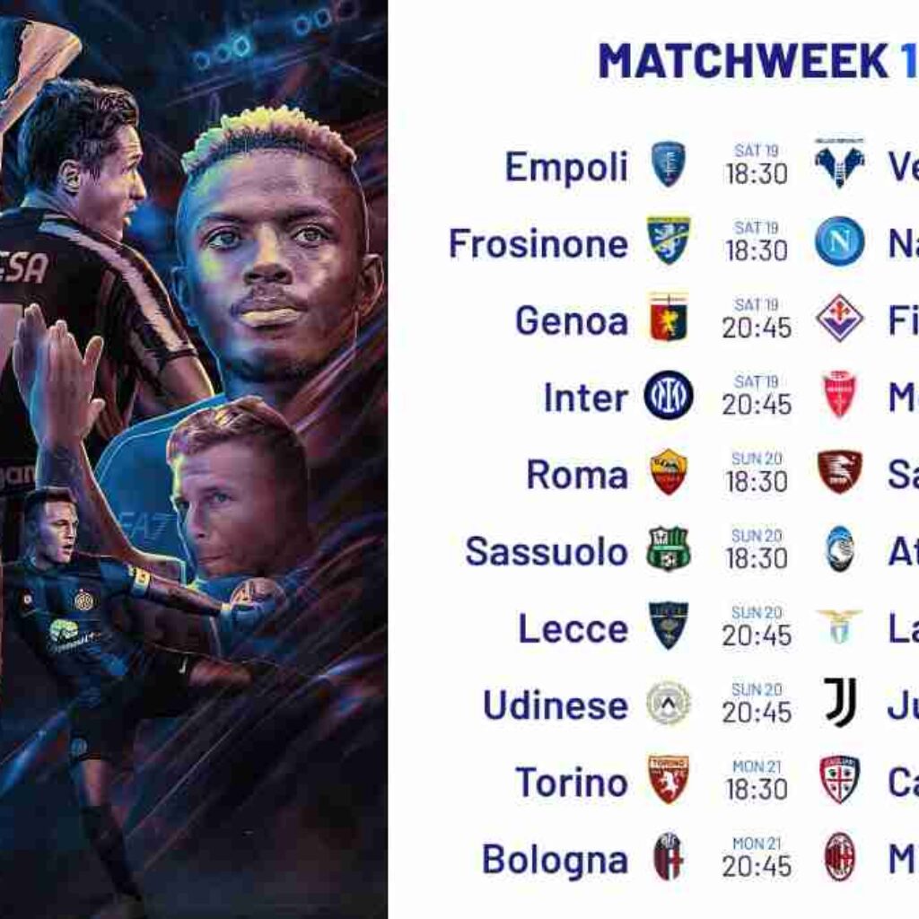 Jadwal Lengkap Serie A Pekan Perdana: Inter, Juve dan Milan Ketemu Lawan Sulit