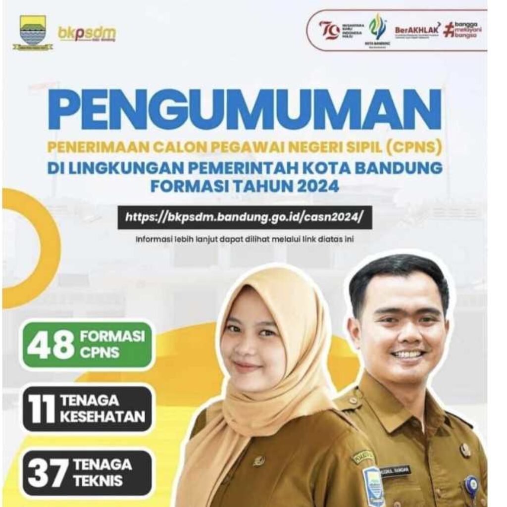 Pemkot Bandung Buka Lowongan CPNS 2024 untuk 48 Posisi Jabatan, Ini Syarat dan Ketentuannya