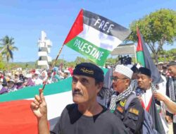 Bela Palestina, Ribuan Warga Priangam Timur Sholat Ghaib di Pangandaran