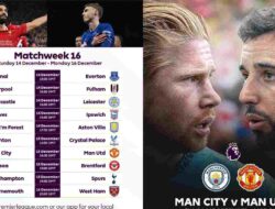 Jadwal Lengkap Liga Inggris Matchday 16, Big Match Man City vs Man United