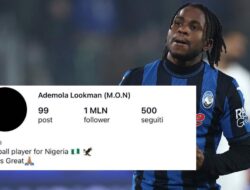 Panas! Lookman Hapus Jejak Atalanta di Instagram, Winger Nigeria Hanya Ingin ke Inter