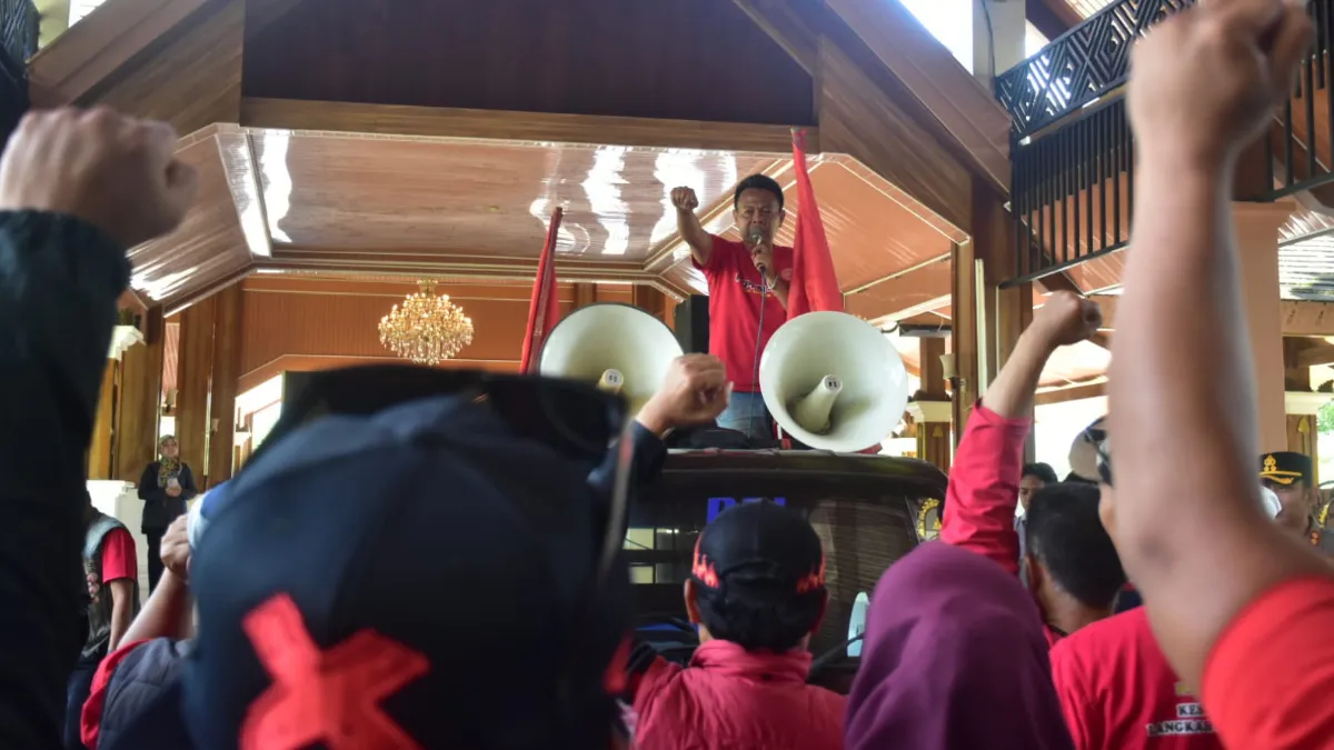Satgas Ketenagakerjaan saat May Day di Sumedang
