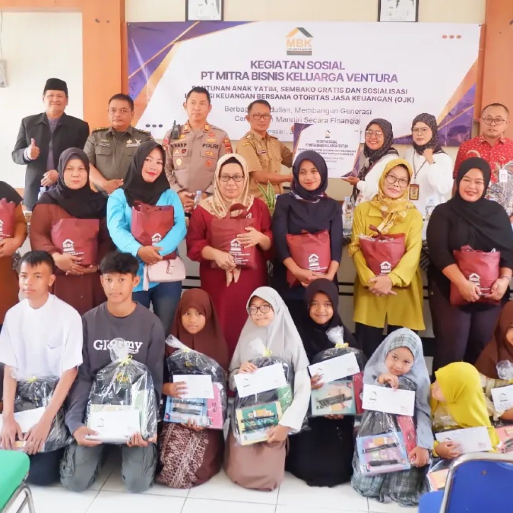 PT MBK Ventura Santuni 150 Anak Yatim di Tanjungsari, Gandeng OJK Edukasi Keuangan Warga